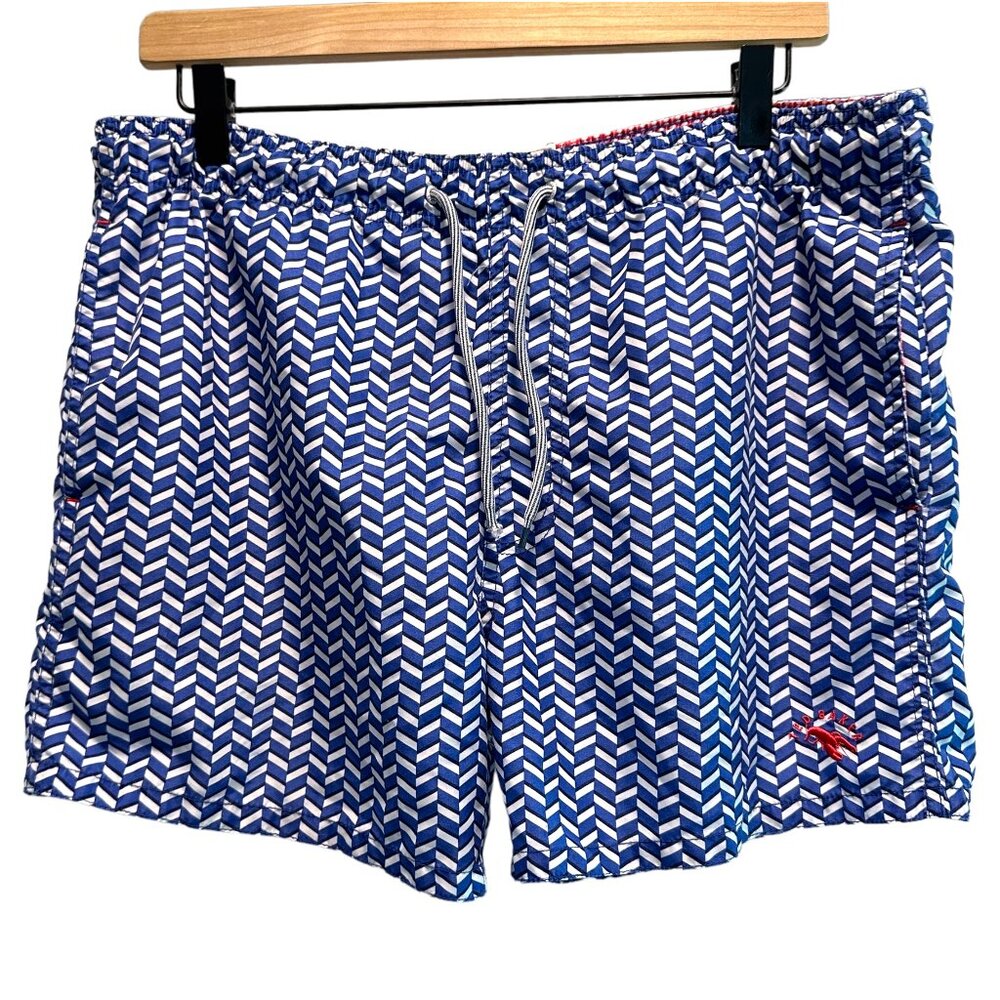 Ted Baker Blue Swim Trunks Shorts Lined Pockets Size 2 Waist 34